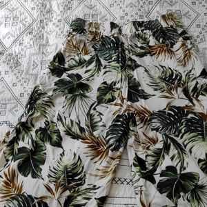 Cotton Flowy Tropical Pants